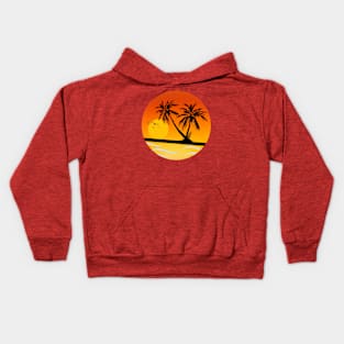 beach palm trees Kids Hoodie